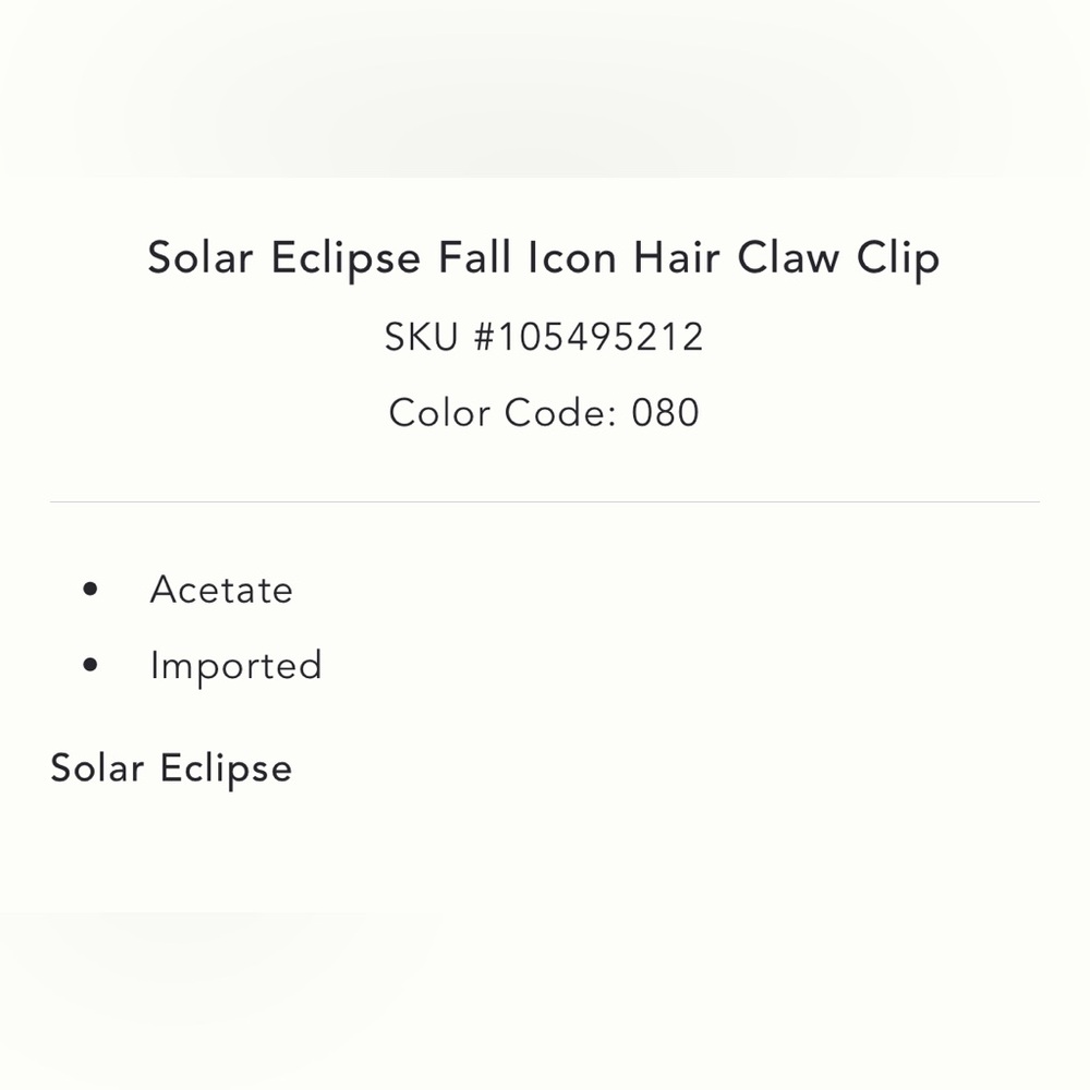 Anthropologie Solar Eclipse Fall Icon Hair Claw Clip in Pumpkin Stack NEW - Picture 3 of 4
